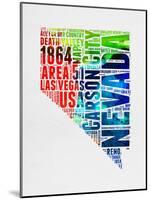 Nevada Watercolor Word Cloud-NaxArt-Mounted Art Print