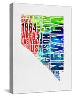 Nevada Watercolor Word Cloud-NaxArt-Stretched Canvas