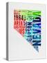 Nevada Watercolor Word Cloud-NaxArt-Stretched Canvas