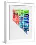 Nevada Watercolor Word Cloud-NaxArt-Framed Art Print