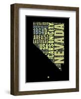 Nevada Word Cloud 1-NaxArt-Framed Art Print