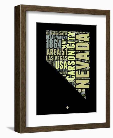 Nevada Word Cloud 1-NaxArt-Framed Art Print