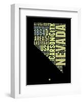 Nevada Word Cloud 1-NaxArt-Framed Art Print