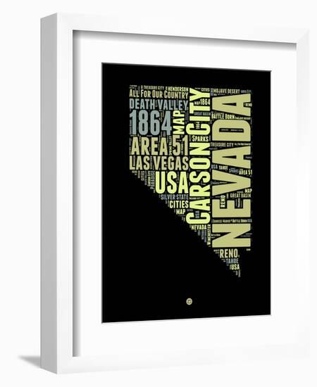 Nevada Word Cloud 1-NaxArt-Framed Art Print