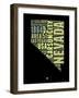 Nevada Word Cloud 1-NaxArt-Framed Art Print
