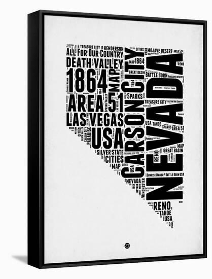 Nevada Word Cloud 2-NaxArt-Framed Stretched Canvas