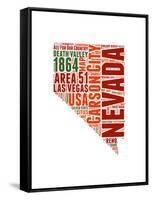 Nevada Word Cloud Map-NaxArt-Framed Stretched Canvas