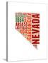 Nevada Word Cloud Map-NaxArt-Stretched Canvas