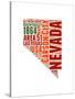 Nevada Word Cloud Map-NaxArt-Stretched Canvas