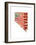 Nevada Word Cloud Map-NaxArt-Framed Art Print