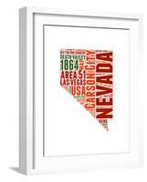 Nevada Word Cloud Map-NaxArt-Framed Art Print