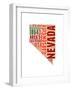 Nevada Word Cloud Map-NaxArt-Framed Art Print