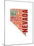 Nevada Word Cloud Map-NaxArt-Mounted Art Print