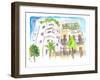 Neve Tzedek Tel Aviv Old Houses and Bauhaus Street-M. Bleichner-Framed Art Print