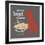 Never Boat Alone-Dog is Good-Framed Art Print