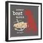 Never Boat Alone-Dog is Good-Framed Art Print