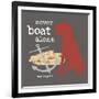 Never Boat Alone-Dog is Good-Framed Art Print