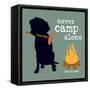 Never Camp Alone-Dog is Good-Framed Stretched Canvas