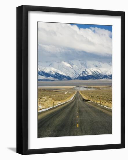 Never Ending Straight Road on US Route 50, the Loneliest Road in America, Nevada, USA-Kober Christian-Framed Photographic Print