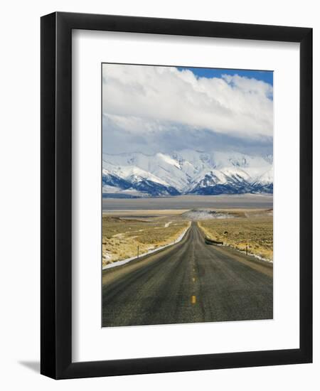 Never Ending Straight Road on US Route 50, the Loneliest Road in America, Nevada, USA-Kober Christian-Framed Photographic Print