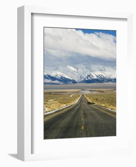 Never Ending Straight Road on US Route 50, the Loneliest Road in America, Nevada, USA-Kober Christian-Framed Photographic Print