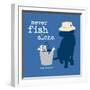 Never Fish Alone-Dog is Good-Framed Art Print