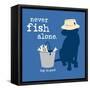 Never Fish Alone-Dog is Good-Framed Stretched Canvas