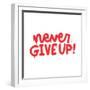 Never Give up - Motivational Quote in Wall Art Style. Spray Paint Urban Graffiti Text. Isolated Han-Svetlana Shamshurina-Framed Photographic Print