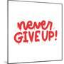 Never Give up - Motivational Quote in Wall Art Style. Spray Paint Urban Graffiti Text. Isolated Han-Svetlana Shamshurina-Mounted Photographic Print