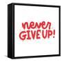 Never Give up - Motivational Quote in Wall Art Style. Spray Paint Urban Graffiti Text. Isolated Han-Svetlana Shamshurina-Framed Stretched Canvas