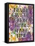 Never Give Up-Carla Bank-Framed Stretched Canvas