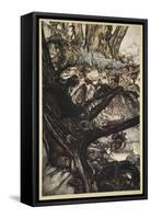 Never Harm, Nor Spell Nor Charm, Come Our Lovely Lady Nigh-Arthur Rackham-Framed Stretched Canvas