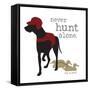 Never Hunt Alone-Dog is Good-Framed Stretched Canvas