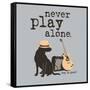 Never Play Alone-Dog is Good-Framed Stretched Canvas