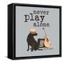 Never Play Alone-Dog is Good-Framed Stretched Canvas