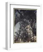 Never So Weary Never So in Woe, Illustration from 'Midsummer Nights Dream' by William Shakespeare-Arthur Rackham-Framed Premium Giclee Print