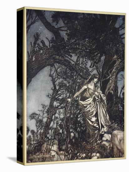 Never So Weary Never So in Woe, Illustration from 'Midsummer Nights Dream' by William Shakespeare-Arthur Rackham-Stretched Canvas