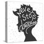 Never Stop Dreaming. Lettering-REANEW-Stretched Canvas