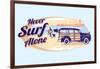 Never Surf Alone-Dog is Good-Framed Art Print