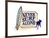 Never Surf Alone-Dog is Good-Framed Art Print