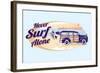 Never Surf Alone-Dog is Good-Framed Art Print