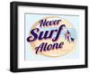 Never Surf Alone-Dog is Good-Framed Art Print