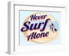 Never Surf Alone-Dog is Good-Framed Art Print