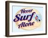 Never Surf Alone-Dog is Good-Framed Art Print