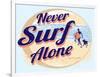 Never Surf Alone-Dog is Good-Framed Art Print