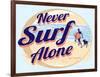 Never Surf Alone-Dog is Good-Framed Art Print