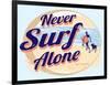 Never Surf Alone-Dog is Good-Framed Art Print