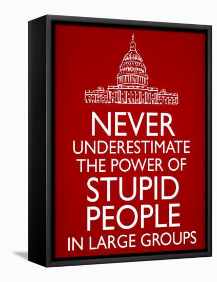 Never Underestimate Stupid People in Large Groups Poster-null-Framed Stretched Canvas