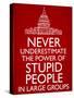 Never Underestimate Stupid People in Large Groups Poster-null-Stretched Canvas