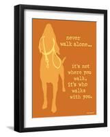 Never Walk - Orange Version-Dog is Good-Framed Art Print